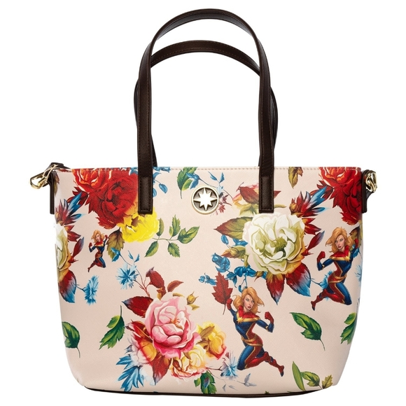 CAPTAIN MARVEL FLORAL PRINT BAG - Picture 1 of 4